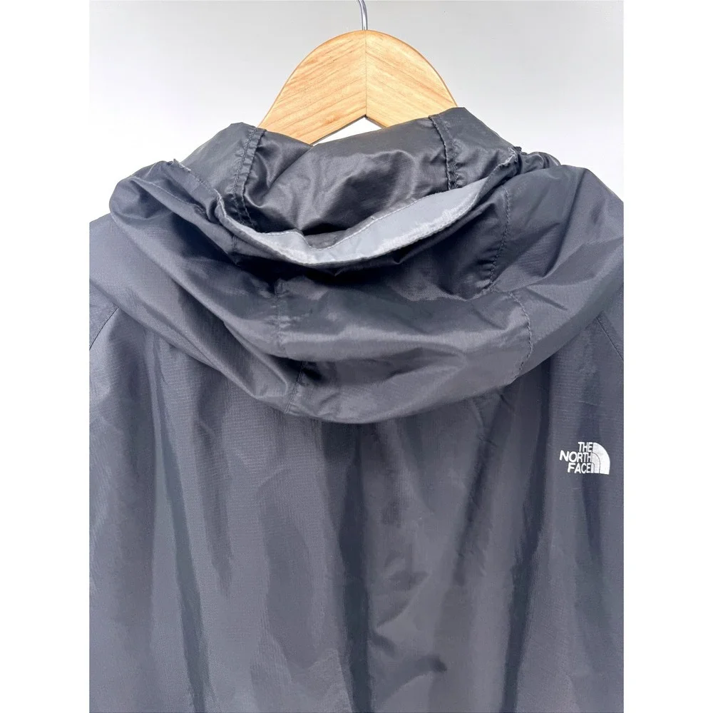 The North Face Windbreaker Jacket Mens XL Gray Hooded Full Zip Stow Pocket